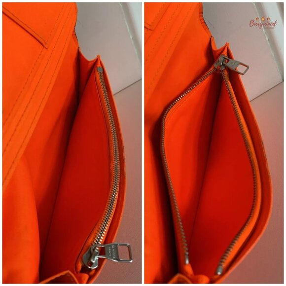 Authentic Louis Vuitton Orange Damier Infini Leather Brazza Bifold Wallet SP4182 - Picture 10 of 13